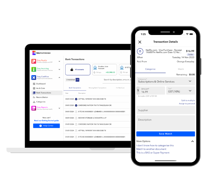 Easy Cashflow - Overview - Laptop and Phone