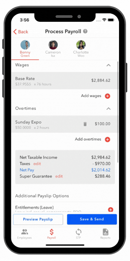 Create and send payslips from your phone