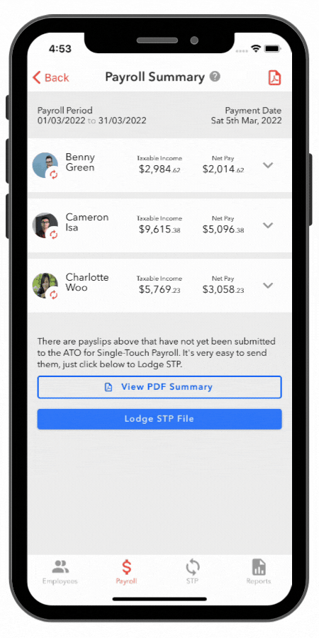 Easy Payslip is STP compliant and ATO approved